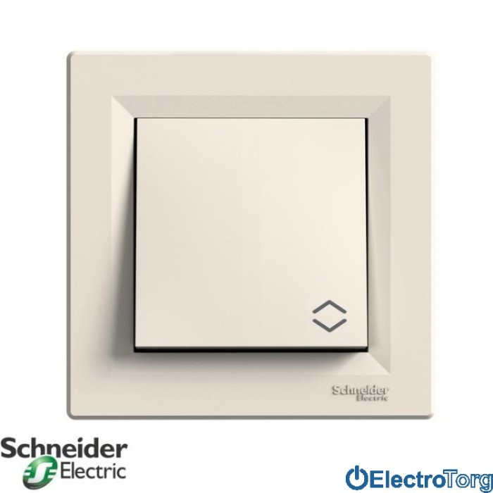 Переключатель (проходной выключатель)  одноклавишный кремовый Asfora Schneider Electric (Шнайдер Электрик)