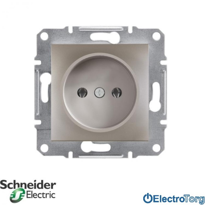 Розетка без заземления одинарная бронза Asfora Schneider Electric (Шнайдер Электрик)