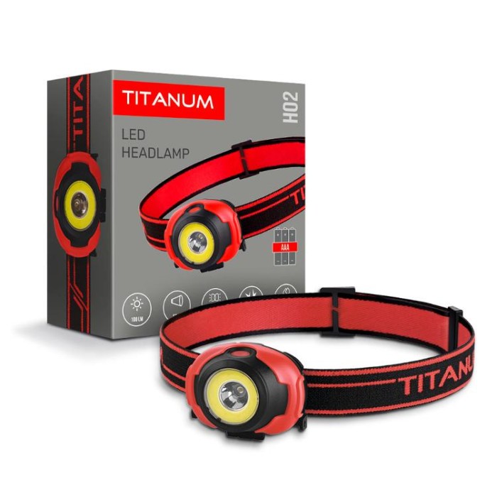 купить купить Налобний світлодіодний ліхтарик TITANUM TLF-H02 100Lm 6500K  