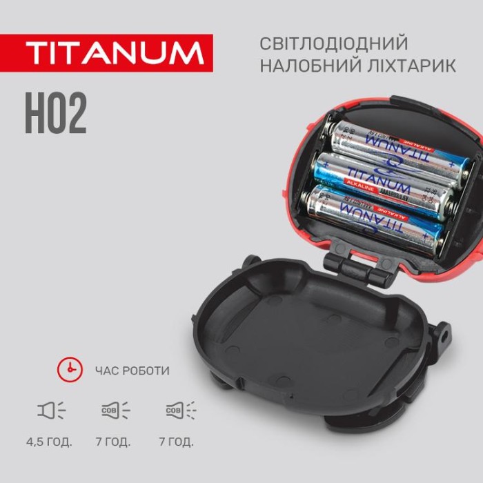 купить купить Налобний світлодіодний ліхтарик TITANUM TLF-H02 100Lm 6500K  