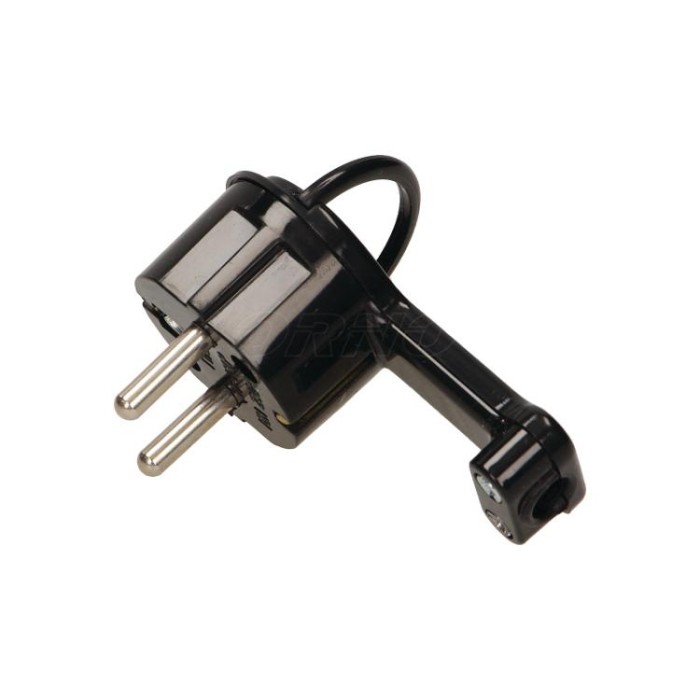 Вилка з/з, кутова, плоска, 16А, &amp;quot;СВІТ-БУД електро&amp;quot;, чорна (WT-16UP black)