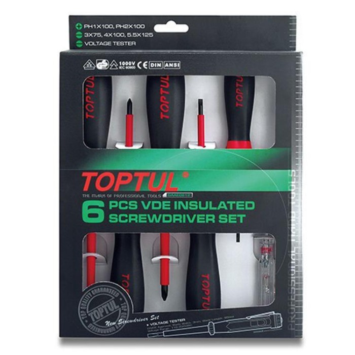 купить купить Набор отверток диэлектрических до 1000В TOPTUL 6ед. GAAE0612  