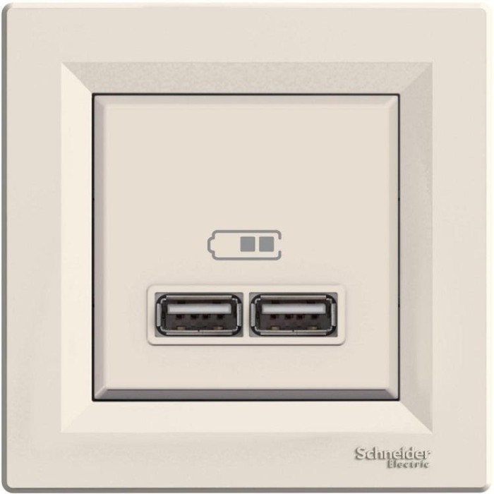 купить купить Розетка USB 2,1А слоновая кость Asfora Schneider Electric (Шнайдер Электрик)  