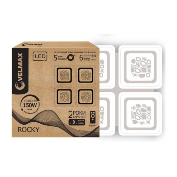 купить купить LED светильник VELMAX V-CL-ROCKY, 150W, smart, 3000K-6500K, 10500Lm, пульт дистанционного управления  