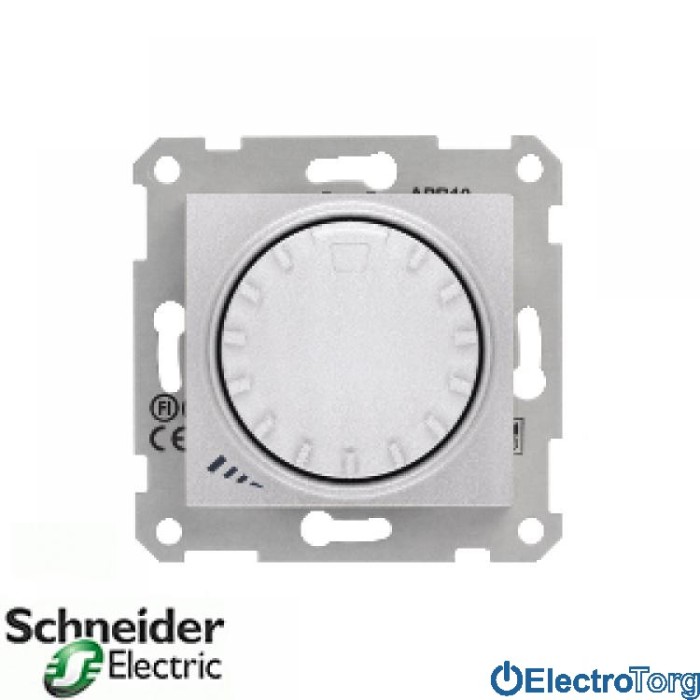 Диммер проходной индуктивный поворотно-нажимной 1000VA алюминиевый Sedna Schneider Electric (Шнайдер Электрик)