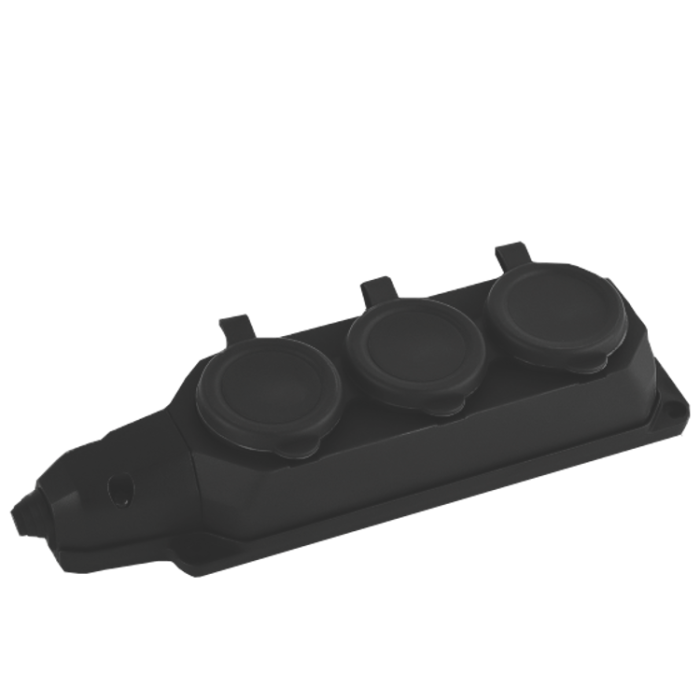 Колодка 3 гнізда з/з, 16А, каучук, (IP44), AY-KA, (55 300 00)