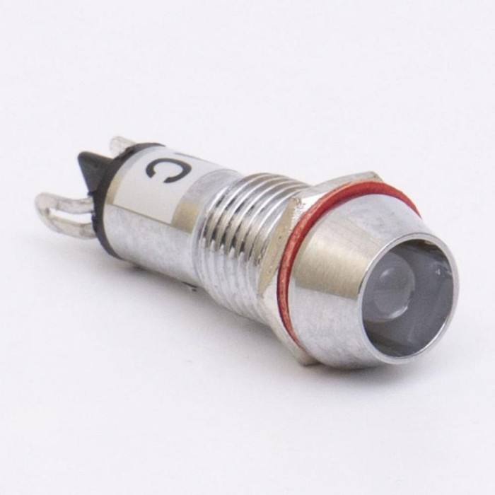 Світлодіодний індикатор металевий AD22C-10 220v AС, білий, Takel