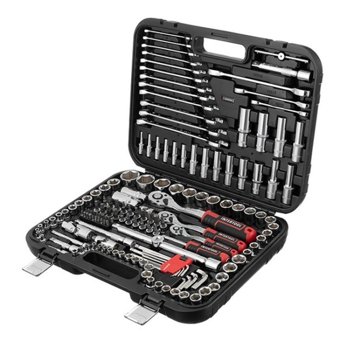 купить купить Набор инструментов 1/2&quot;&amp;3/8&quot;&amp;1/4&quot;, 156ед., Cr-V STORM INTERTOOL ET-8156  