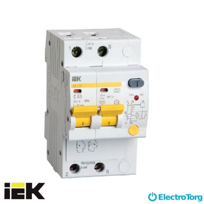 купить купить Диф.автомат АД12М 2Р B25 30мА ИЭК(IEK)  