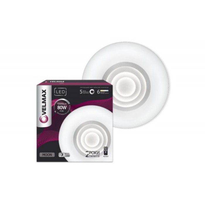купить купить LED светильник VELMAX V-CL-MOON, 80W, smart, 3000K-6500K, 5600Lm, пульт дистанционного управления  
