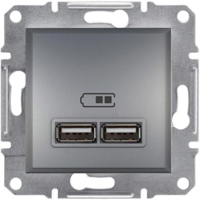 купить купить Розетка USB 2.1А сталь Asfora Schneider Electric (Шнайдер Электрик)  