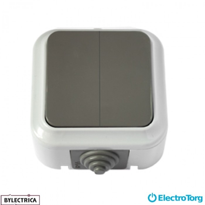 купить купить Выключатель 2-клавишный IP-54 Пралеска Аква А56-224 (03) BYLECTRICA  