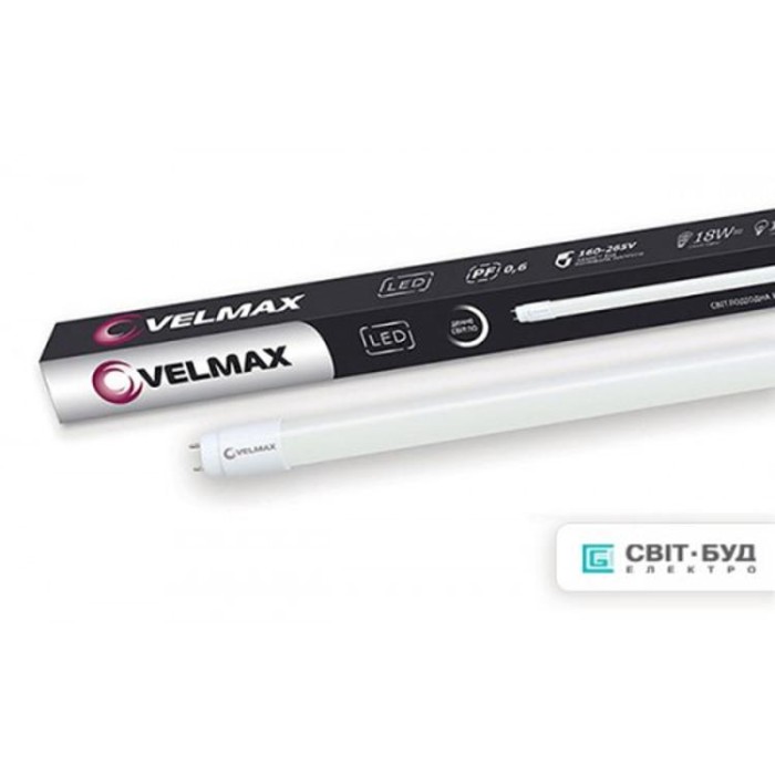 купить купить LED лампа V-T8 18W 1200мм G13 6200K 1800Lm 320° VELMAX (Велмакс)  