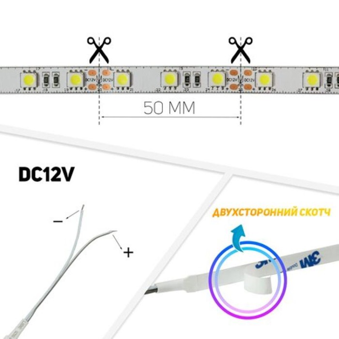 купить купить Светодиодная лента Professional BPS-G3-12-5050-60-CW-20 белый, негерметичная, 1м, Biom  