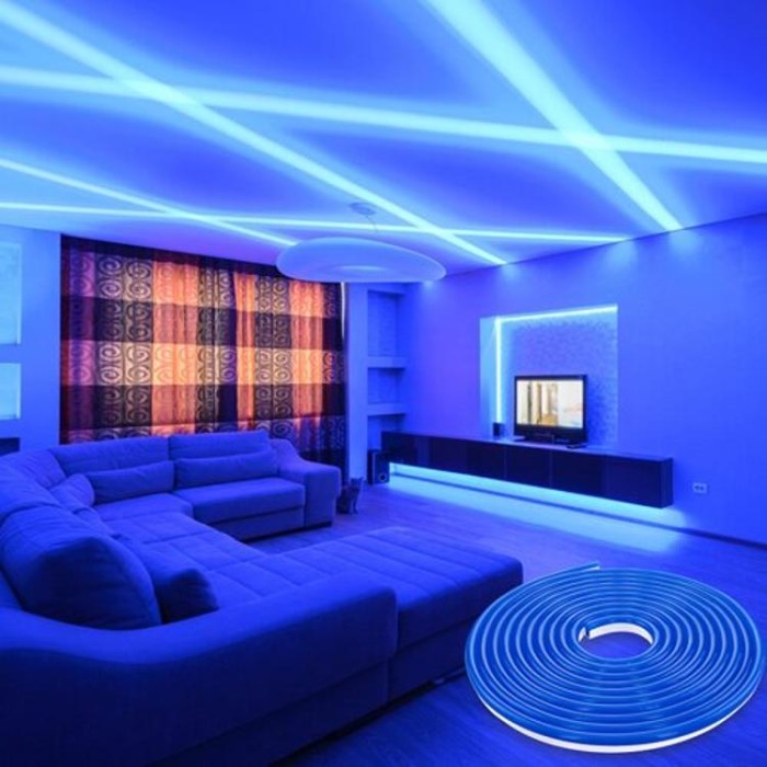 купить купить Светодиодная лента NEON 12В JL 2835-120 B IP65 синий, герметичная, 1м, Biom  