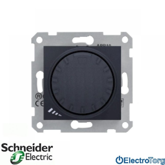 Диммер проходной индуктивный поворотно-нажимной 1000VA графитовый Sedna Schneider Electric (Шнайдер Электрик)