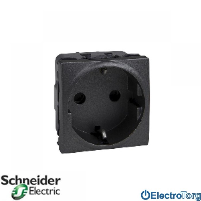 Розетка с заземлением 16А графитовая Unica Schneider