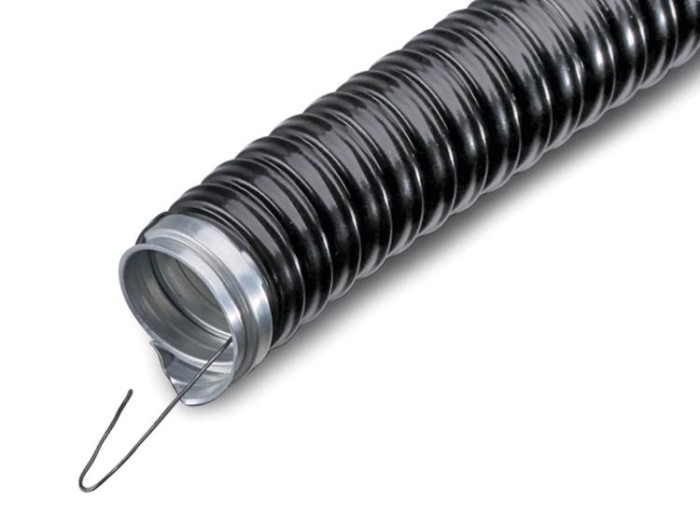 Металорукав в ПВХ оболонці з протяжкою MUTLUSAN, d 32 чорний (1м) (001 054 140032 00 11)