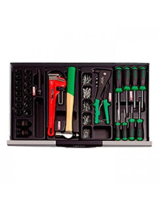 Ящик с набором инструментов для автосервиса TOPTUL (Pro-Line) 3 секции 104 ед. GCAZ0013