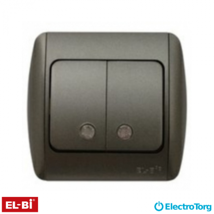 купить купить Выключатель ZIRVE 2-й SL- F- черный с вставкой EL-BI  