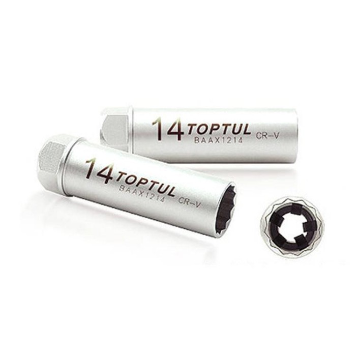 купить купить Головка 12-гранная свечная TOPTUL 14мм 3/8&quot; 12 гр. L 90мм BSBA1214S  