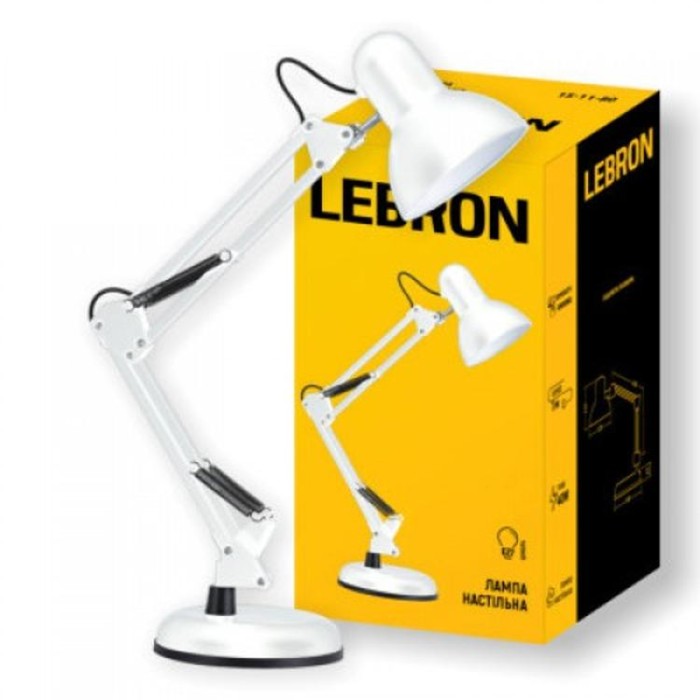 купить купить Лампа настольная телескопическая L-TL-Tel, E27, 40W, белая Lebron  