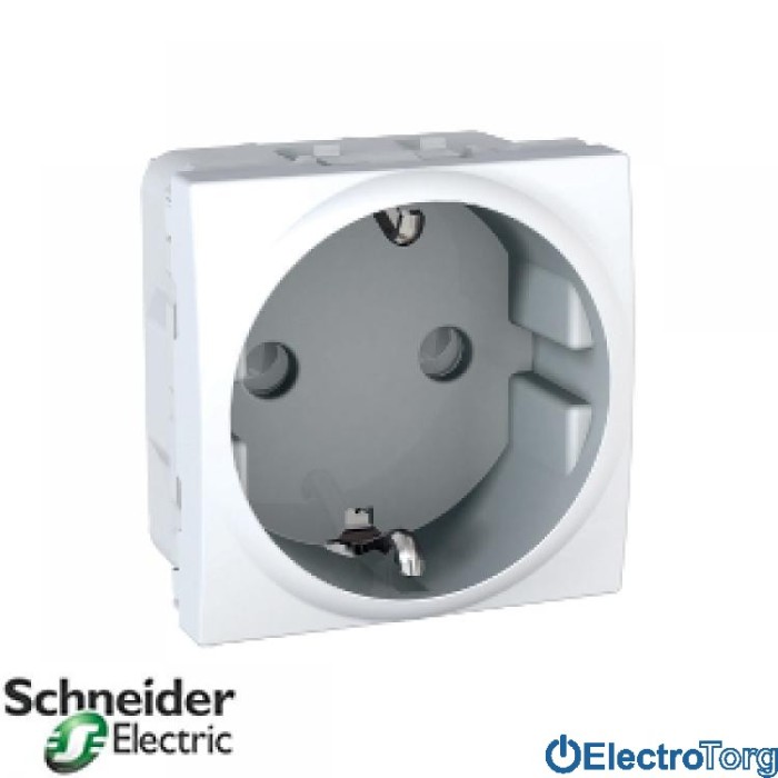 Розетка с заземлением 16А белая Unica Schneider