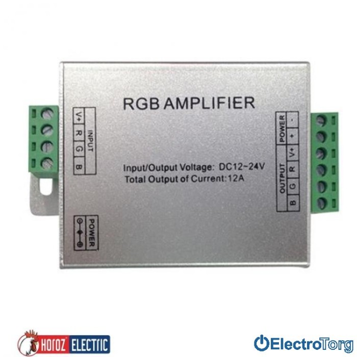 купить купить Усилитель контроллера &quot;AMPLIFIER-12A&quot; RGB 144W  12A 12-24V HOROZ ELECTRIC  
