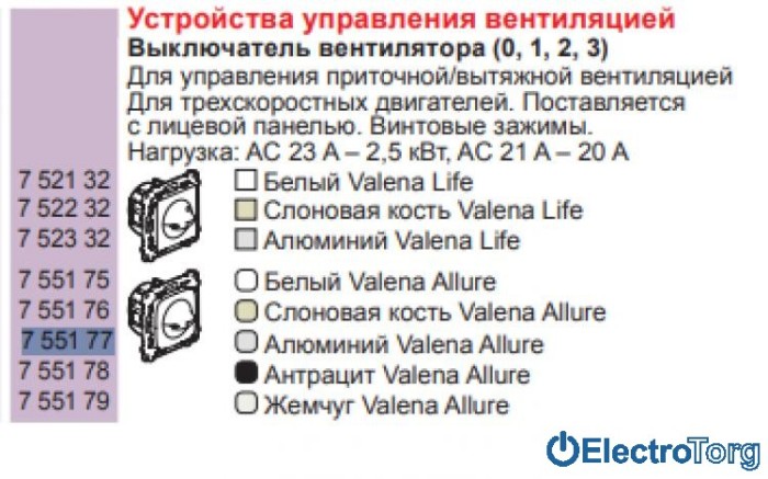 купить купить Механизм переключателя скорости вентилятора алюминиевый Valena ALLURE Legrand  