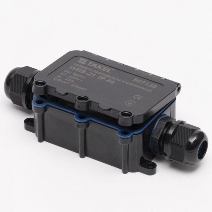 Коробка розподільча з клемником WBS-21 IP-68 на 2 отвори TAKEL