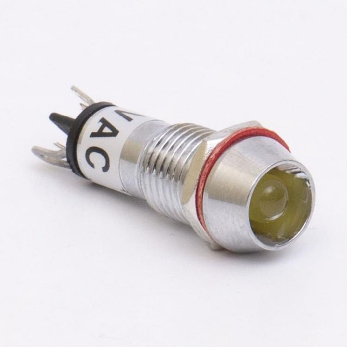 Світлодіодний індикатор металевий AD22C-10 24v AС/DС, жовтий, Takel