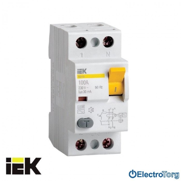 купить купить УЗО ВД1-63 2Р 100А 300мА ИЭК (IEK)  
