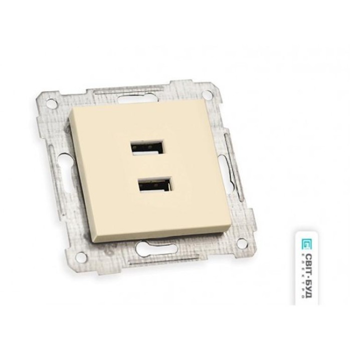 купить купить Меxанізм розетки 2гн USB горизонтальної, RITA, Mutlusan, крем  