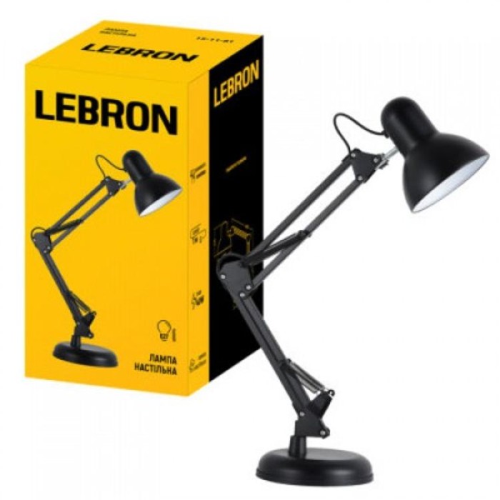 купить купить Лампа настольная телескопическая L-TL-Tel, E27, 40W, черная Lebron  