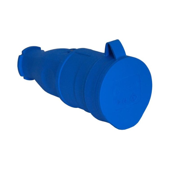 купить купить Розетка с заземлением, 16А, каучук синий (IP44), TP electric (3101-304-0900)  