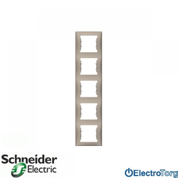 Рамка пятерная вертикальная титановая Sedna Schneider Electric (Шнайдер Электрик)