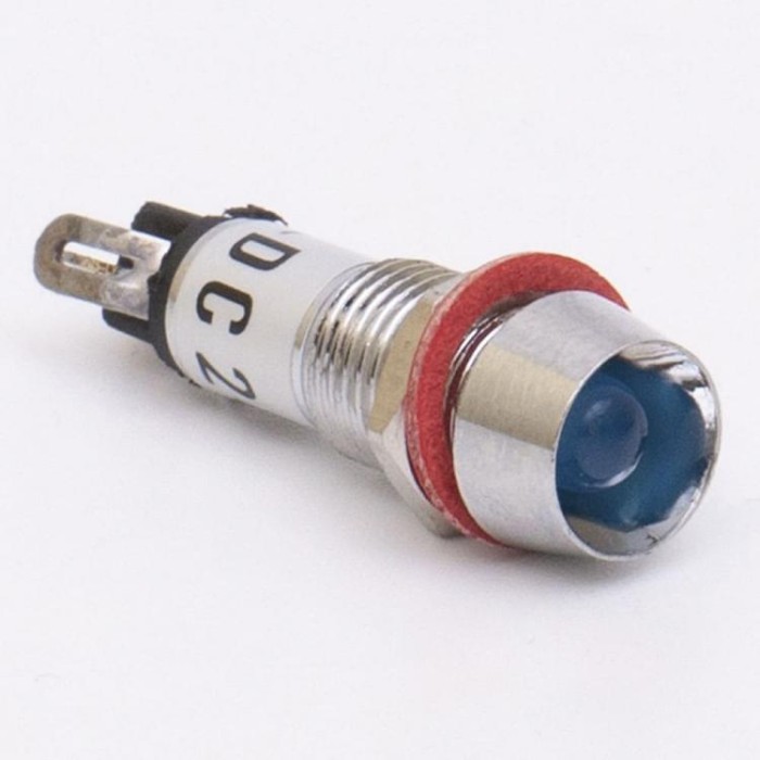 Світлодіодний індикатор металевий AD22C-8 220v AС, блакитний, Takel