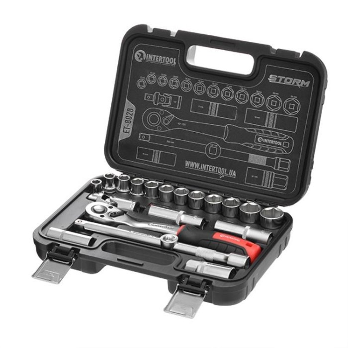 купить купить Набор инструментов 20 ед. STORM, 1/2&quot;, Сr-V INTERTOOL ET-8020  