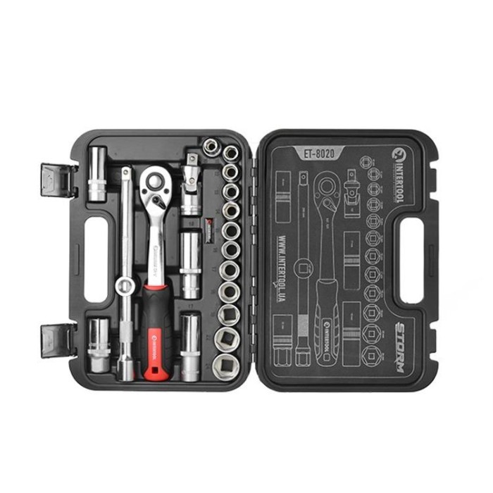 купить купить Набор инструментов 20 ед. STORM, 1/2&quot;, Сr-V INTERTOOL ET-8020  
