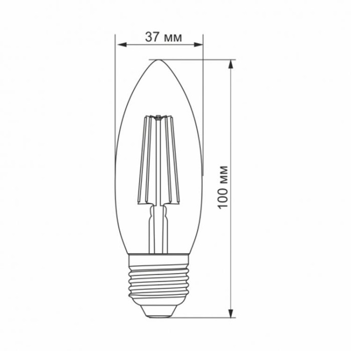 купить купить LED лампа Filament C37F 4W E27 4100K VIDEX  