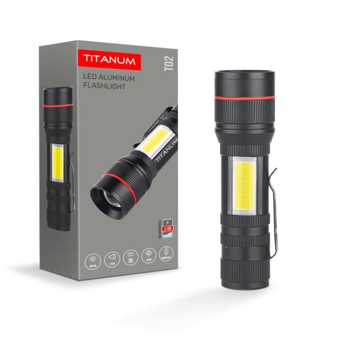 купить купить Портативний світлодіодний ліхтарик TITANUM TLF-T02 200Lm 6500K  