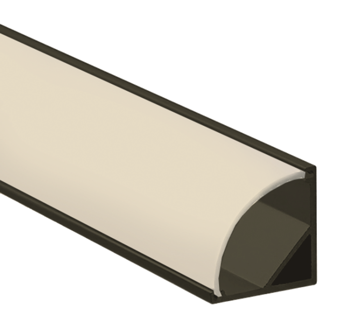 Профіль алюмінієвий  (чорний) LEBRON L-SP світлодіодний кутовий, матова лінза (комплект ) 2 м