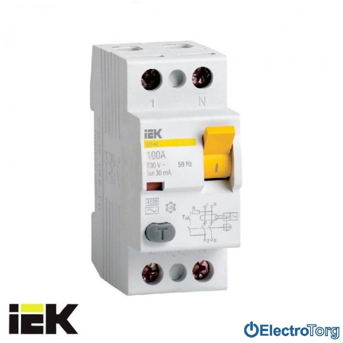 купить купить УЗО ВД1-63 2Р тип А 63А 100мА ИЭК (IEK)  