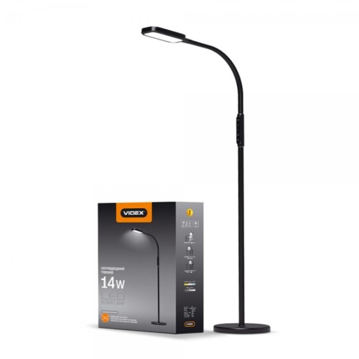 купить купить LED торшер черный TF07B 14W 3000-5500K VIDEX  