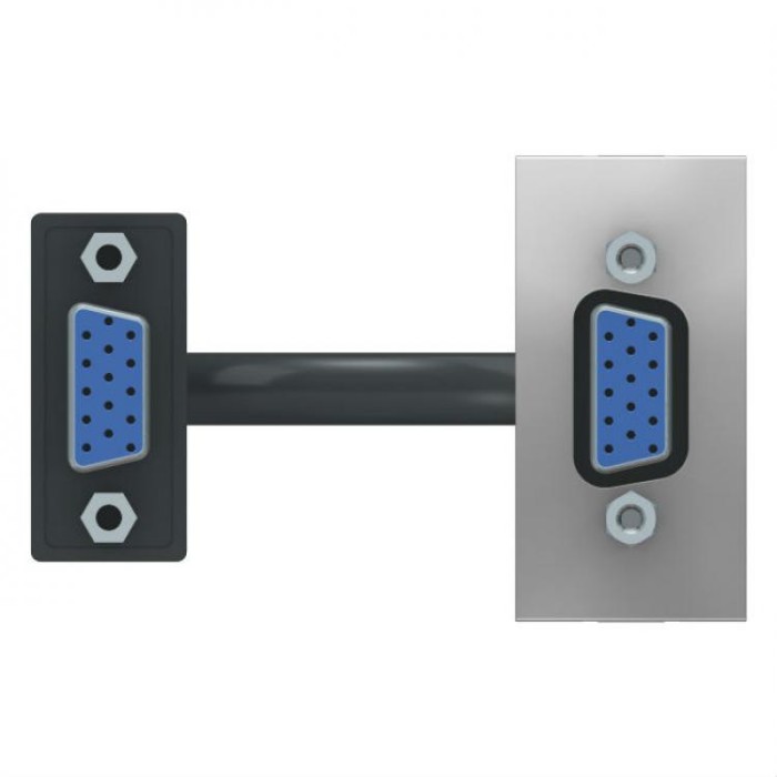 купить купить Розетка HD15 female (VGA) 1 модуль алюминий Unica New Schneider Electric (Шнайдер Электрик)  