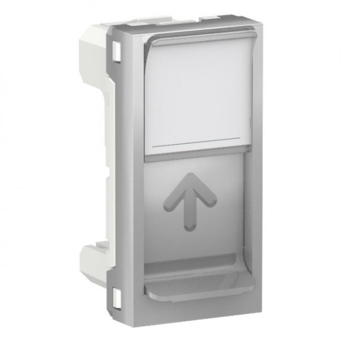 купить купить Накладка RJ45 1 модуль алюминий Unica New Schneider Electric (Шнайдер Электрик)  