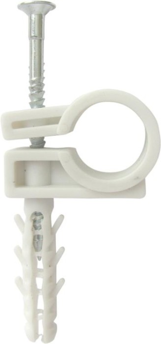 Обойми для труб і кабелю D18-20 з шурупом, білі, (50шт)