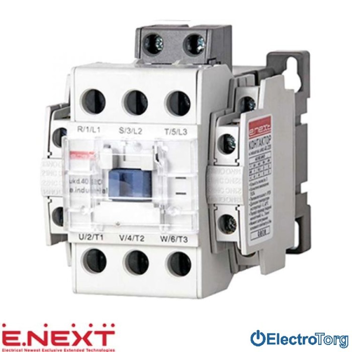 купить купить Контактор e.industrial.ukd.40.220, 40А, 220В DC, 1no+1nc, E-next (Е-некст)  