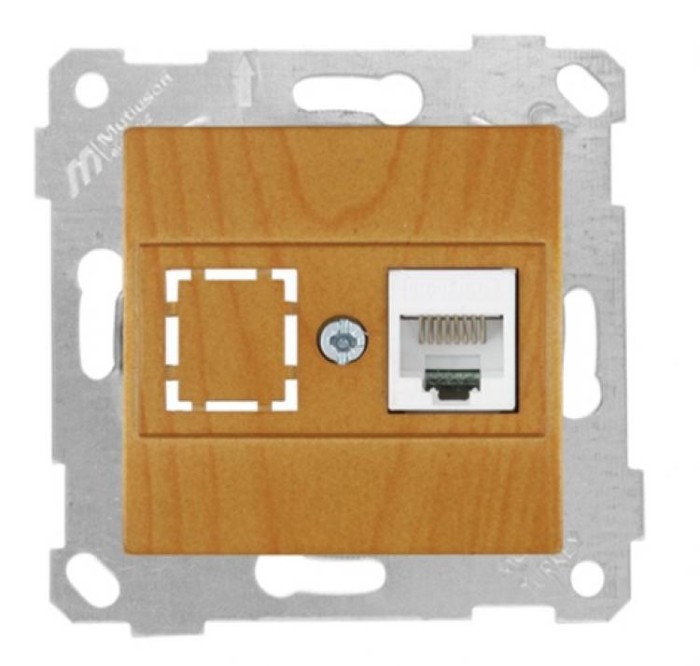 купить купить Механизм розетки компьютерной одинарный  1*RJ45 Cat5e 10А RITA MUTLUSAN дуб  