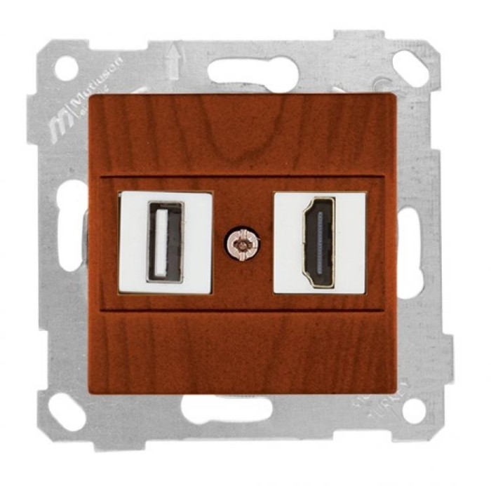 купить купить Розетка компьютерная 1*USB/1*HDMI RITA MUTLUSAN вишня  